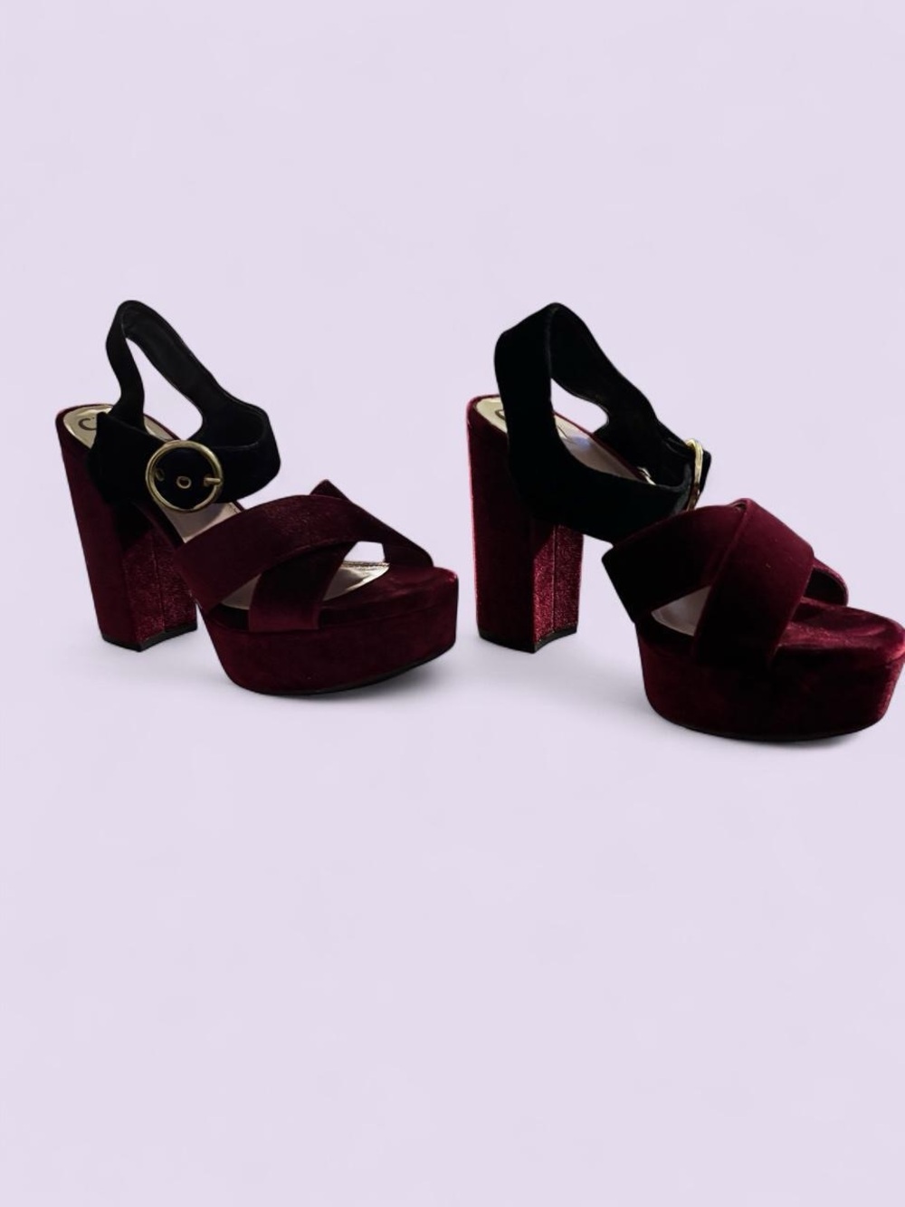 Circus by Sam Edelman Burgundy Velvet Platform Heels